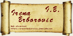 Irena Brborović vizit kartica